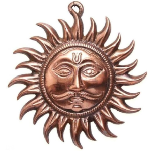 Metal Home Vastu Sun Surya Face Copper God Sun Wall Hanging Feng Shui Copper Sun Surya Face