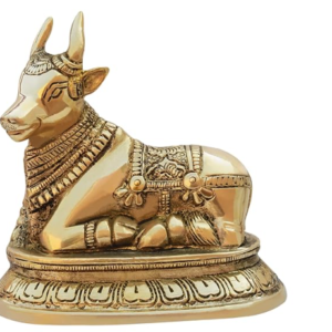Vastu Brass Nandi Cow Statue | 810 g Weight Approx