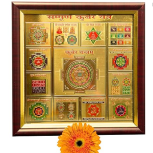 anciently Kuber Yantra Original | Premium Glass Covered Sampoorna Yantra For Puja Ghar