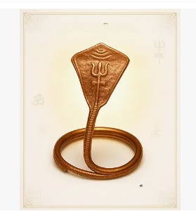 Pure Copper Shesh Nag/Vasuki Nag Idol for Shivling – Exquisite Handcrafted Snake Statue for Temple, Puja, Nag Panchami