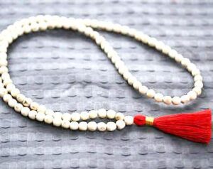 Natural White Tulsi Japa Mala (108+1 Beads)