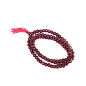 Authentic Red Tulsi Mala (108+1 Beads) - Holy Basil Wood Rosary